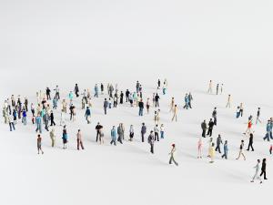走路聊天的人群3d模型 走路聊天的人群