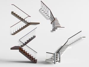 现代转角楼梯3d模型 现代转角楼梯