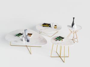 现代轻奢大理石茶几边几3d模型 现代轻奢大理石茶几边几