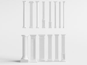 欧式雕花带条纹的罗马柱子