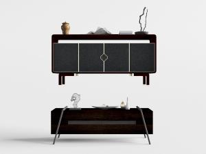 新中式黑色电视柜