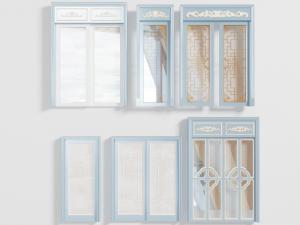 新中式雕花玻璃推拉门