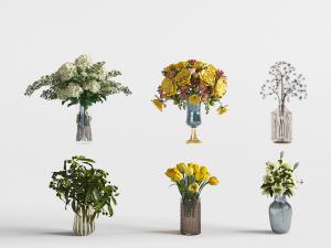 现代玻璃花瓶花卉饰品摆件