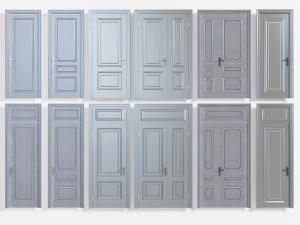 欧式灰色双扇字母平开门