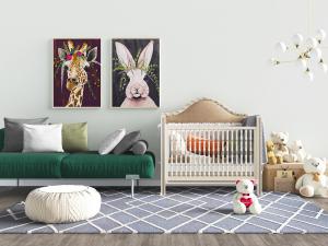 北欧儿童实木婴儿床玩偶多人沙发