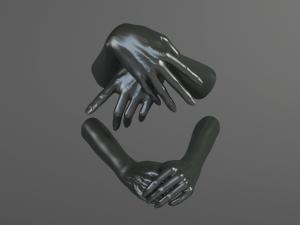 现代交叉握手的雕塑