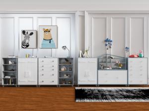 北欧灰色和白色装饰边柜玄关柜