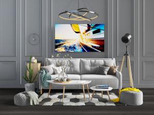 北欧灰白色布艺双人沙发茶几组合