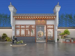 新中式徽派马头墙门头