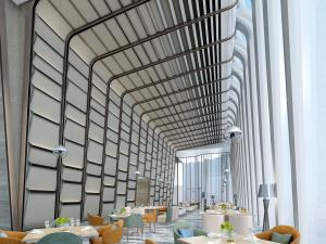 后现代酒店就餐区餐馆饭店