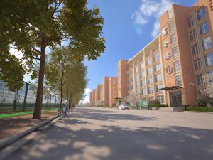 现代宿舍楼篮球场