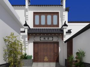 新中式徽派住宅自建房门头