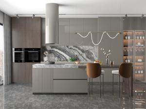 现代轻奢厨房吧台酒柜