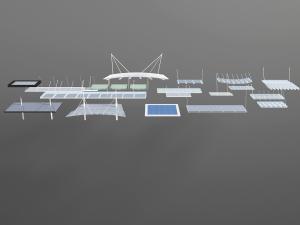 现代金属小型雨棚遮阳伞