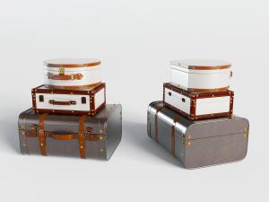 工业风复古皮箱行李箱3d模型 工业风复古皮箱行李箱