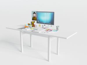 现代白色书桌、电脑和文具3d模型 现代白色书桌、电脑和文具