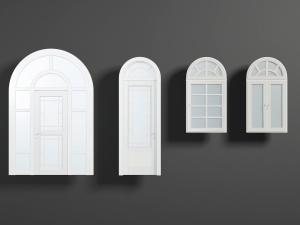 欧式拱形平开门窗