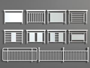 现代不锈钢铁艺栏杆护栏3d模型 现代不锈钢铁艺栏杆护栏