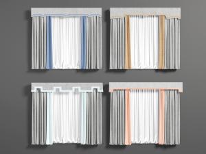 新中式灰色窗帘窗纱