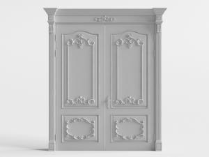 欧式装饰罗马柱子的平开门