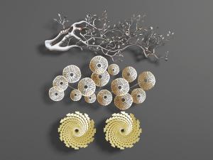 中式干枝、花朵墙饰挂件