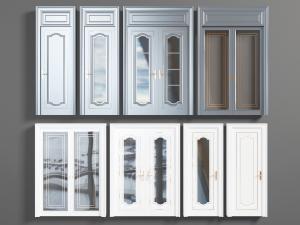 美式实木玻璃双扇平开门