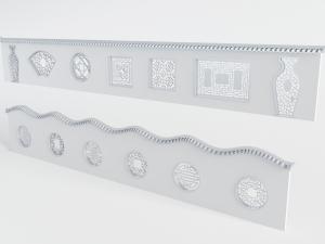 中式嵌入花格窗格的围墙