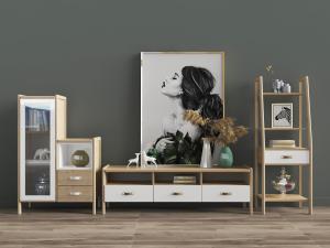 北欧现代实木电视柜、装饰柜