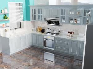 简欧美式整体橱柜、吊柜和厨房用品