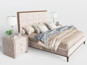 美式布艺双人床