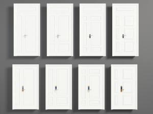 简欧白色字母平开门