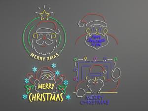 圣诞老人造型的灯饰墙饰挂件