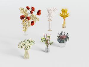 现代玻璃带纹理的花瓶花卉