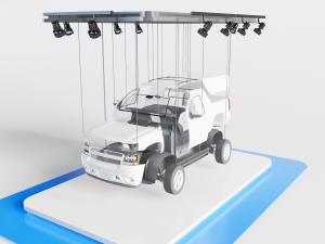 汽车制造厂正在组装的汽车3d模型 汽车制造厂正在组装的汽车