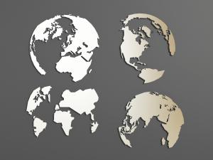 现代金属抽象地球墙饰挂件