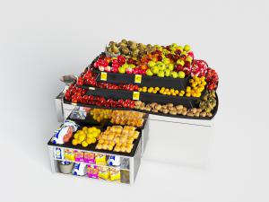 现代生鲜店水果货架