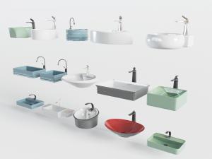 现代彩色陶瓷洗手盆
