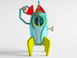 现代儿童直立的火箭娱乐设施设备3d模型 现代儿童直立的火箭娱乐设施设备