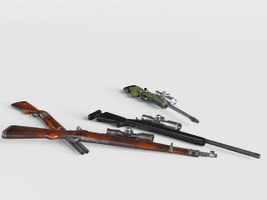 现代实木手柄的枪支