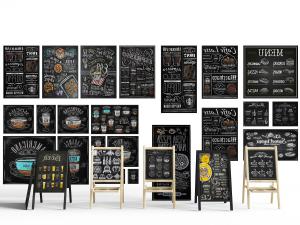 工业风黑色实木版上的菜单、饮品墙饰挂件招牌