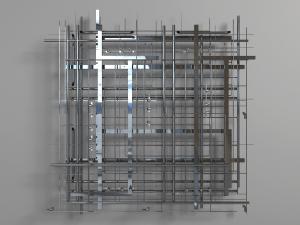 工业风黑色金属管道吊顶、轨道灯