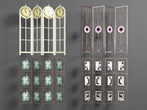 简欧现代实木和金属隔断3d模型 简欧现代实木和金属隔断