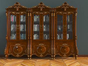 欧式实木雕花构件玻璃柜门装饰柜