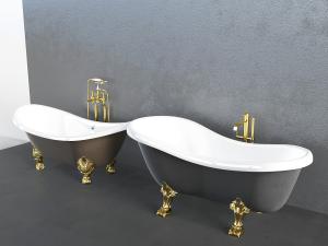 欧式黑色陶瓷浴缸浴盆