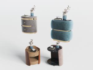 新中式布艺床头柜