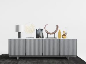 新中式柜门有条纹的电视柜