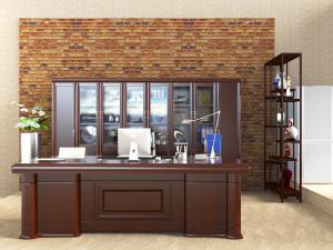 欧式实木老板桌老板台、书柜