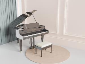 欧式黑色三角钢琴