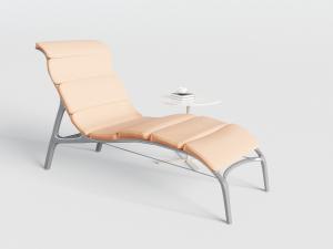 现代金属架皮质躺椅