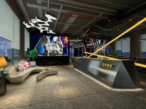 工业风健身房接待前台3d模型 工业风健身房接待前台